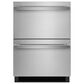 JennAir Noir 24" Double Drawer Refrigerator in Stainless Steel, , large