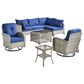HOMLUX 8-Piece Outdoor Modular Sofa Conversation Set in Navy Blue, , large