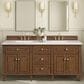 James Martin Vanities Lorelai 72"Double Vanity in Mid-Century Walnut with 3 cm Arctic Fall Solid Surface Top, , large