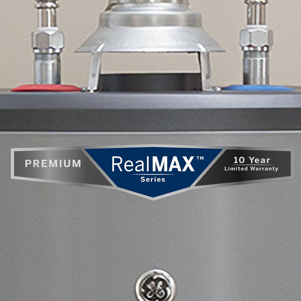 GE Appliances RealMAX Premium 40-Gallon Short Natural Gas Ultra Low-NOx Atmospheric Water Heater in Gray, , large