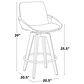 LumiSource Cosmo 26" Swivel Counter Stool with Cream Upholstery in Black (Set of 2), , large
