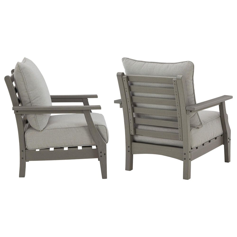 Ashley Visola Lounge Chair with Cushion in Gray - Set of 2, , large