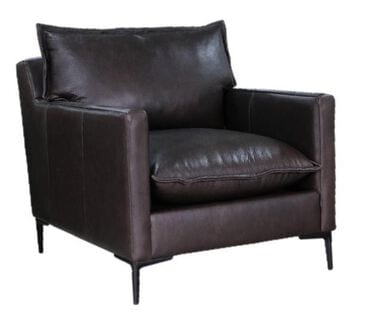 Fulton Home Layla Leather Arm Chair in Allenby Light Grey, , large