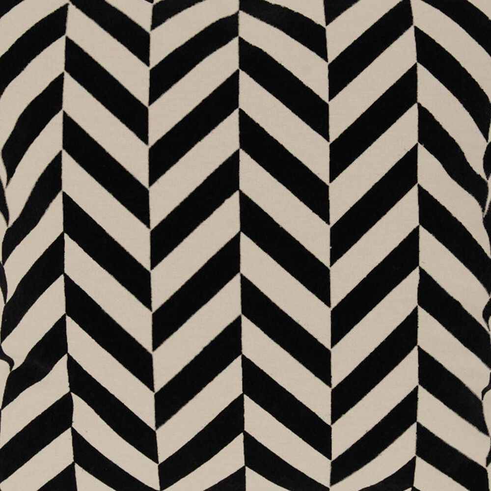 India House Flock Herringbone 20&quot; Square Throw Pillow in Black, , large