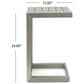 Hearth and Haven Cape Coral C-Shaped Patio Side Table in Silver, , large