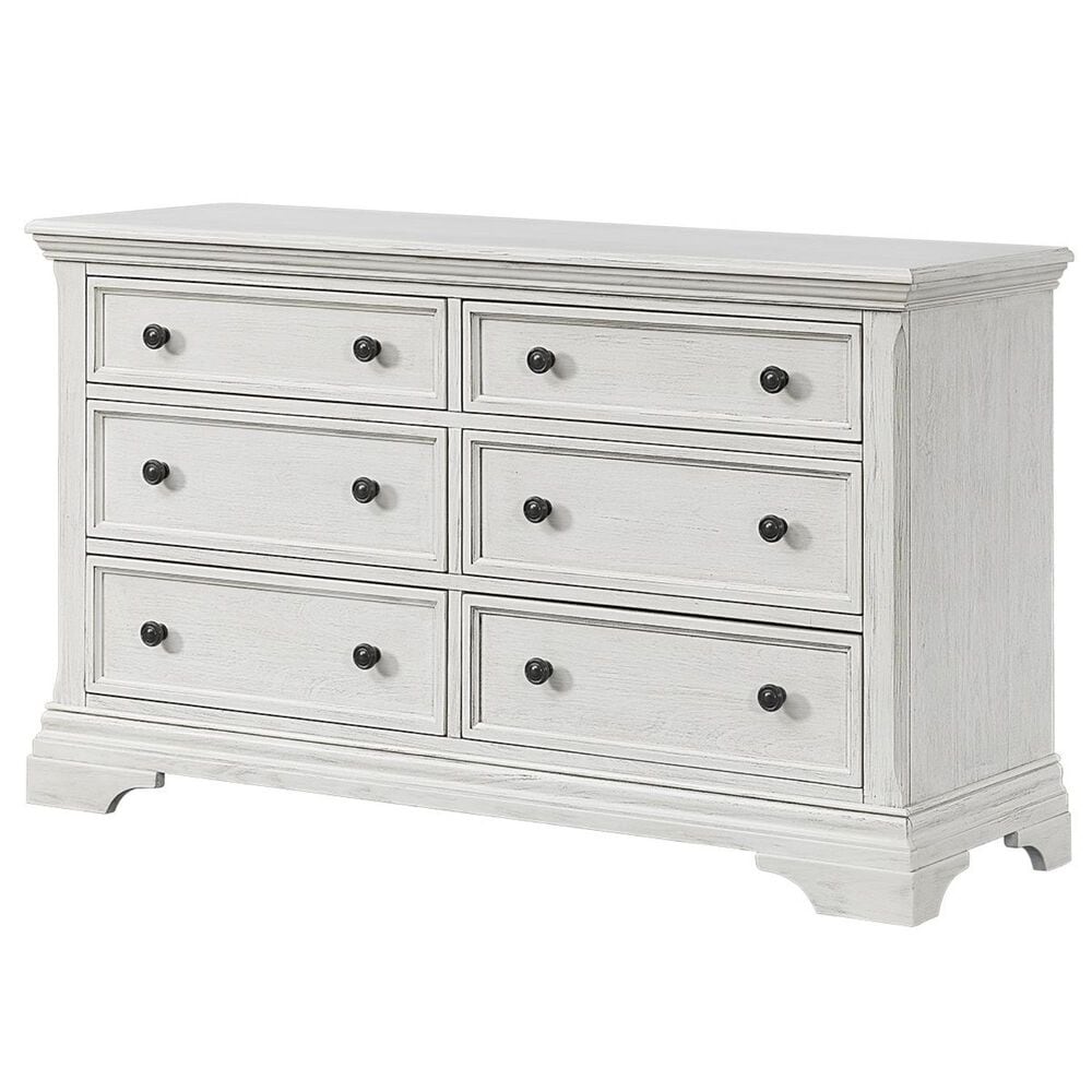 Little Dreamer Olivia 6-Drawer Double Dresser in Brushed White, , large