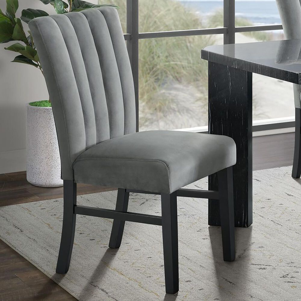 Mayberry Hill Bellini Side Chair with Grey Velvet Cushion in Grey, , large