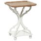 Maple and Jade Accent End Table with Wood Top in Distressed Brown and White, , large