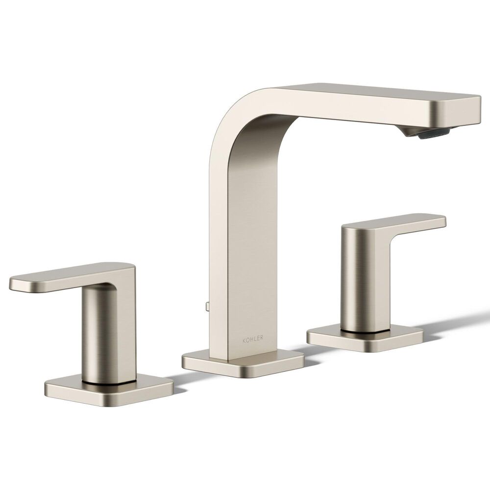 Kohler Parallel Widespread Bathroom Sink Faucet in Vibrant Brushed Nickel, , large