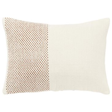 Rizzy Home 14" x 20" Solid Down Filled Lumbar Pillow in Natural and Camel, , large