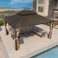 HOMLUX 13" x 15" Outdoor Hardtop Gazebo with Galvanized Steel in Brown, , large