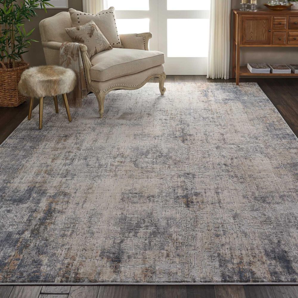 Nourison Rustic Textures RUS01 9&#39;3&quot; x 12&#39;9&quot; Grey and Beige Area Rug, , large