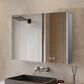 Lexora Home Corsica 36" x 28" LED Mirror Medicine Cabinet with Defogger in Aluminium, , large