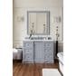 James Martin Vanities De Soto 48" Single Bathroom Vanity in Silver Gray with 3 cm Eternal Jasmine Pearl Quartz Top and Rectangular Sink, , large