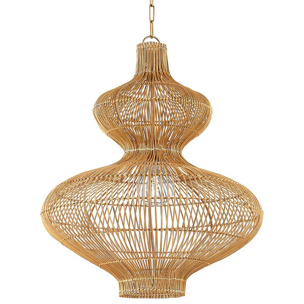 Troy Lighting Irvine 28" 1-Light Pendant in Patina Brass, , large