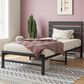 Hearth and Haven Twin Platform Bed Frame with Wood Headboard in Black, , large