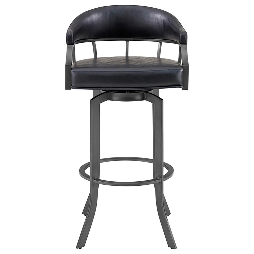 Blue River Edy Swivel 26&quot; Counter Stool with Black Cushion in Mineral, , large