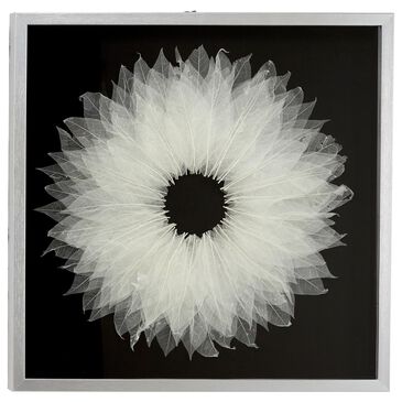Maple and Jade 23" x 23" Contemporary Polystone Shadow Box Wall Decor in White and Black, , large