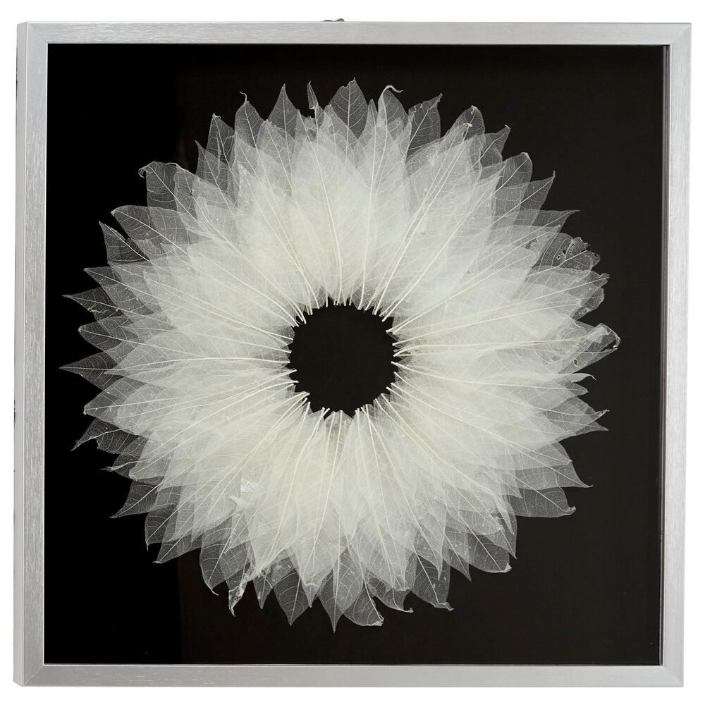 Maple and Jade 23" x 23" Contemporary Polystone Shadow Box Wall Decor in White and Black, , large