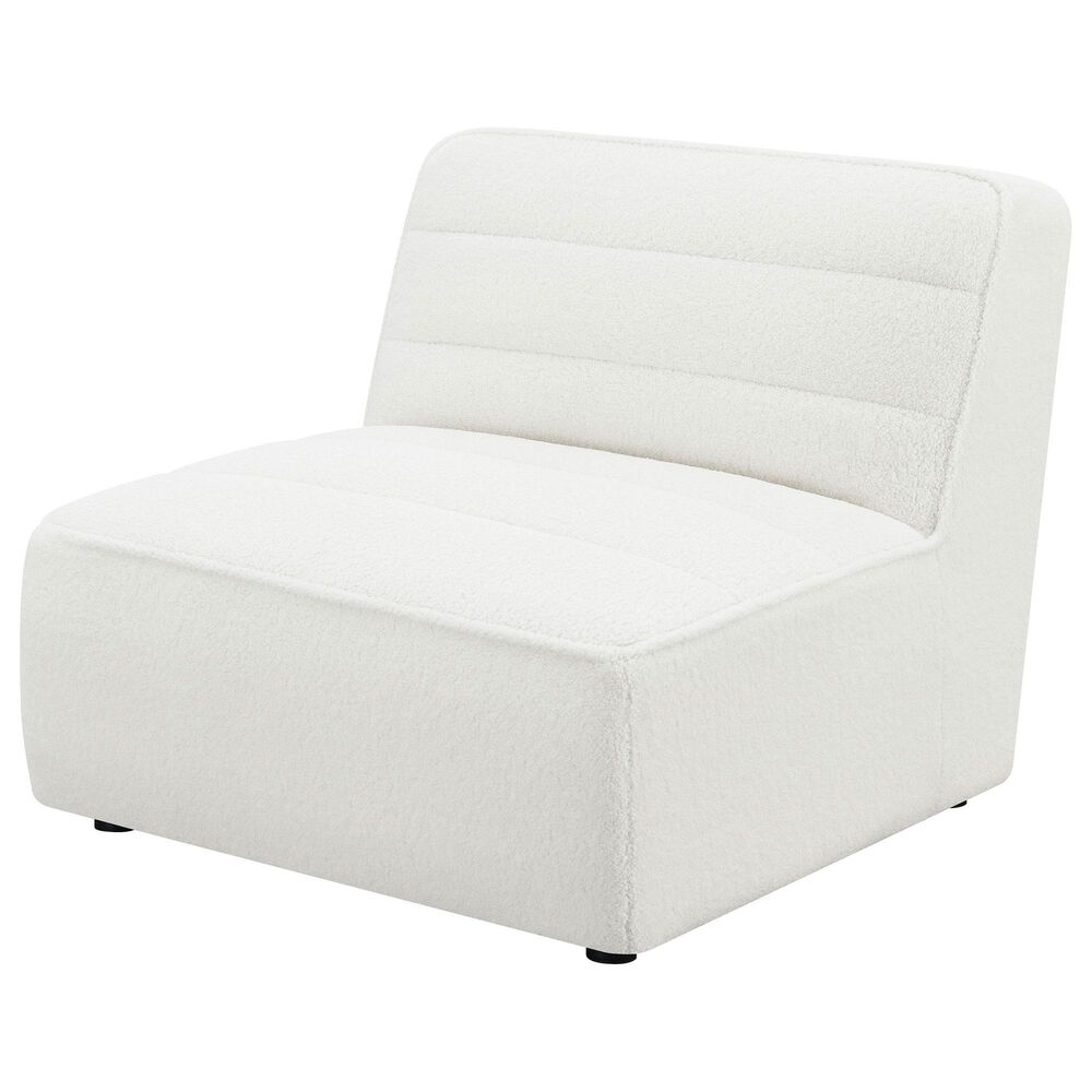Coaster Sunny Armless Chair in Ivory, , large