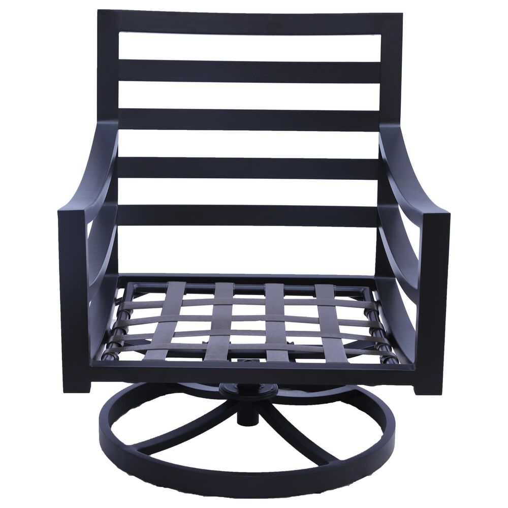 GatherCraft Hudson Patio Club Swivel Chair with Cushion in Mystic Sahara, , large