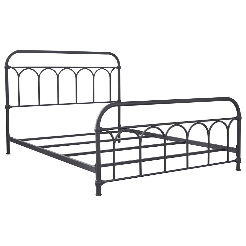 Ashley Nashburg Queen Slat Metal Bed in Black, , large