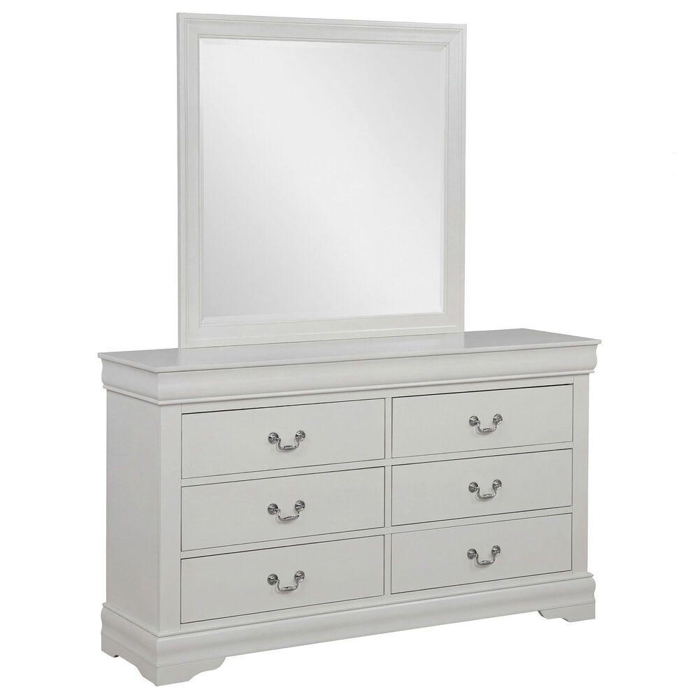 Crown Mark Louis Philip 4-Piece Queen Panel Bedroom Set in Greige, , large