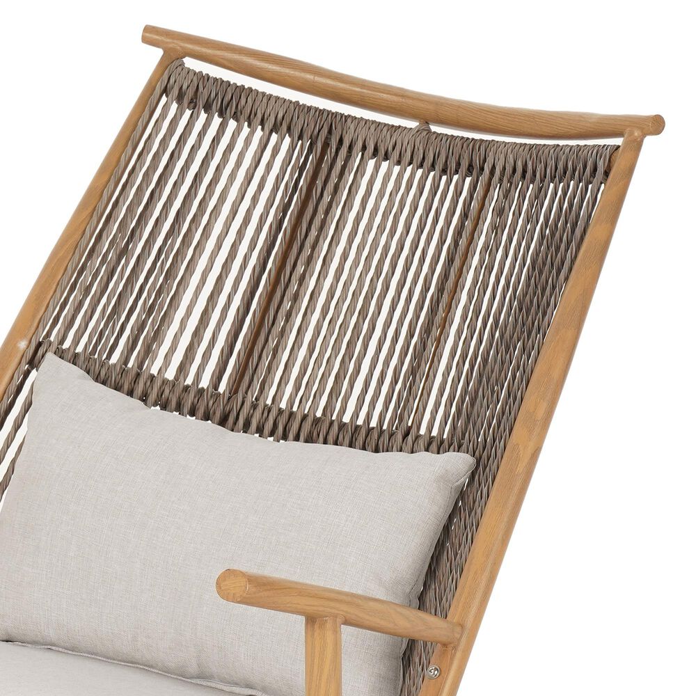 Hearth and Haven Outdoor Rocking Chair with PE Rattan Backrest in Gray (Set of 2), , large