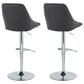 LumiSource Diana Adjustable Barstool with Black Faux Leather Upholstery in Chrome (Set of 2), , large