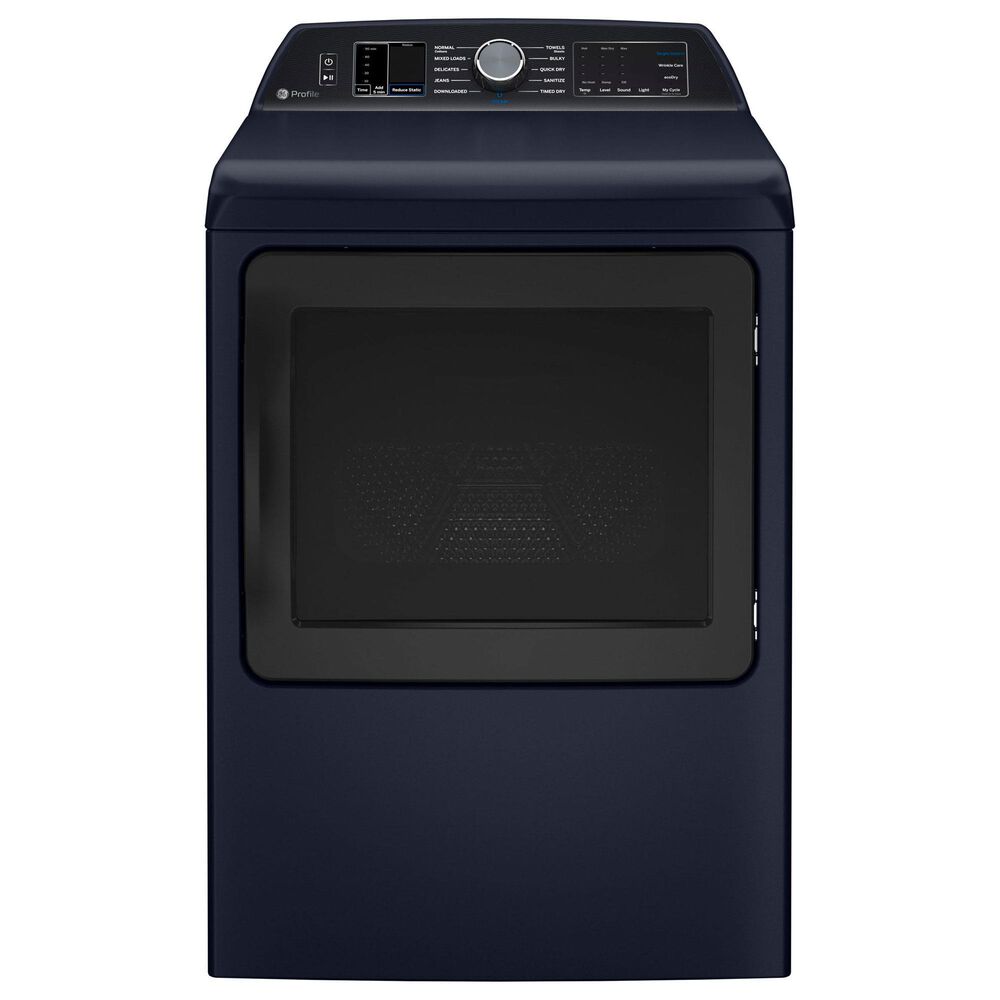 GE Profile 5.3 Cu. Ft. Top Load Agitator Washer and 7.3 Cu. Ft. Electric Dryer Laundry Pair in Sapphire Blue, , large