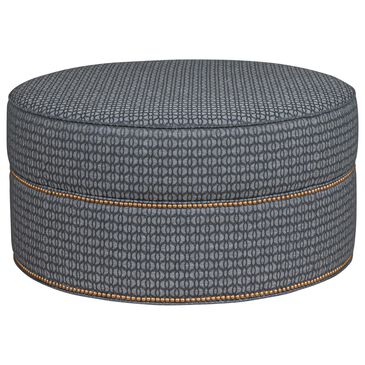 Smith Brothers Medium Round Ottoman in Blue, , large
