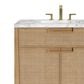 James Martin Vanities Solene 36" Single Bathroom Vanity in Seaside Oak with 3 cm Carrara White Marble Top and Rectangular Sink, , large