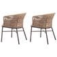 Zuo Modern Freycinet Outdoor Dining Chair with Natural Back in Beige (Set of 2), , large