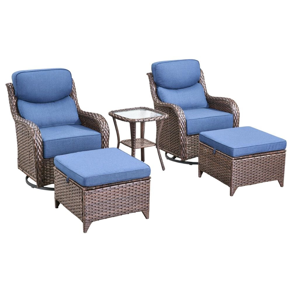 Sunwell Garden 5-Piece Chat Set in Navy, , large
