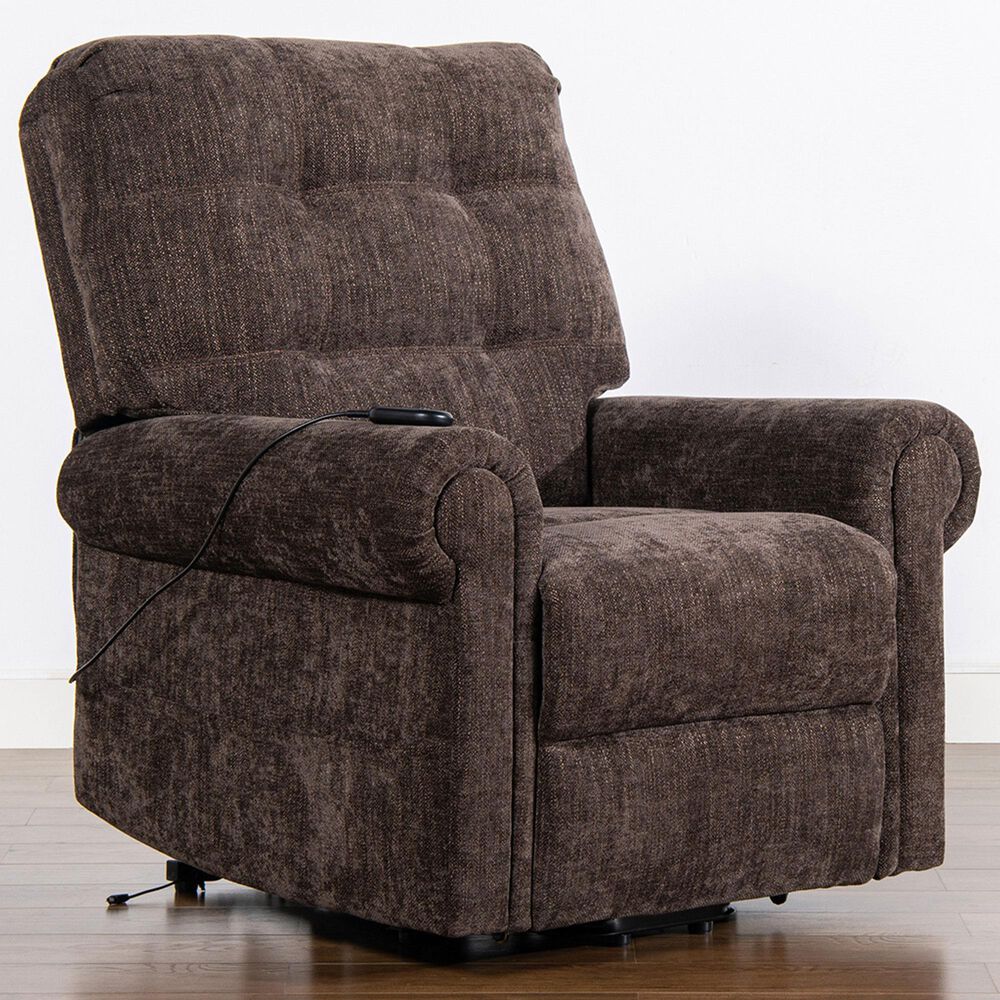 Jennifer Taylor Home Irwin Power Lift Assistance Recliner Chair in Chocolate Brown, , large