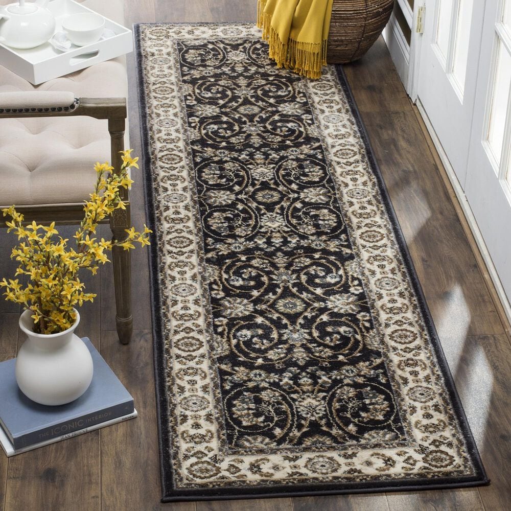 Safavieh Lyndhurst 2&#39;3&quot; x 12&#39; Anthracite and Cream Runner, , large