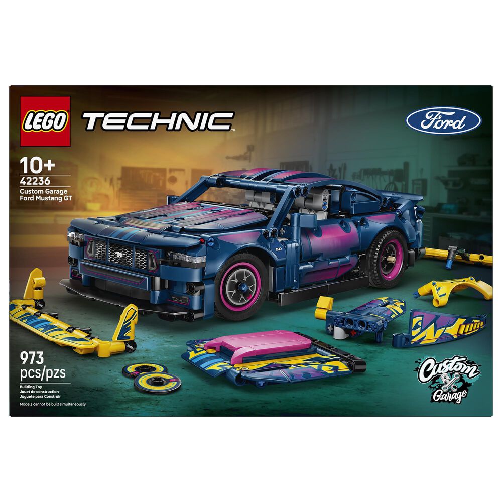 LEGO Technic Custom Garage Ford Mustang GT Car Building Set, , large
