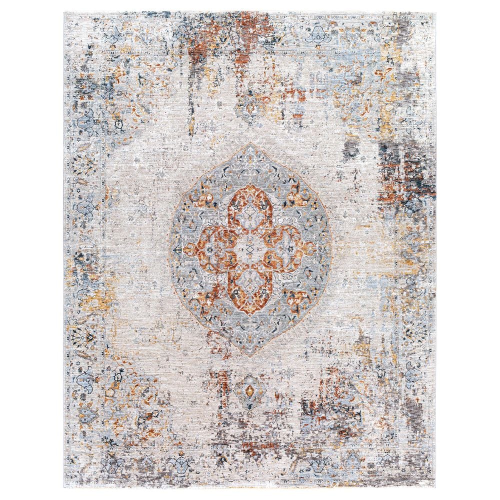 Surya Laila 10" x 14" Orange, Teal, Sage, Saffron, Gray and Cream Area Rug, , large