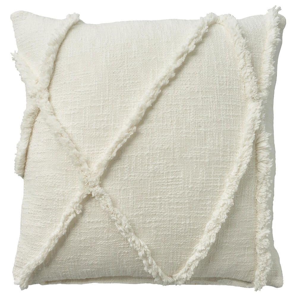 Nourison Lifestyle 18" x 18" Square Throw Pillow in White, , large