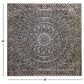 Maple and Jade 36" x 36" Square Floral Embossed Scroll Home Wall Decor in Satin Silver, , large