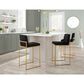 LumiSource Fuji 26" Counter Stool with Black Upholstery in Gold (Set of 2), , large