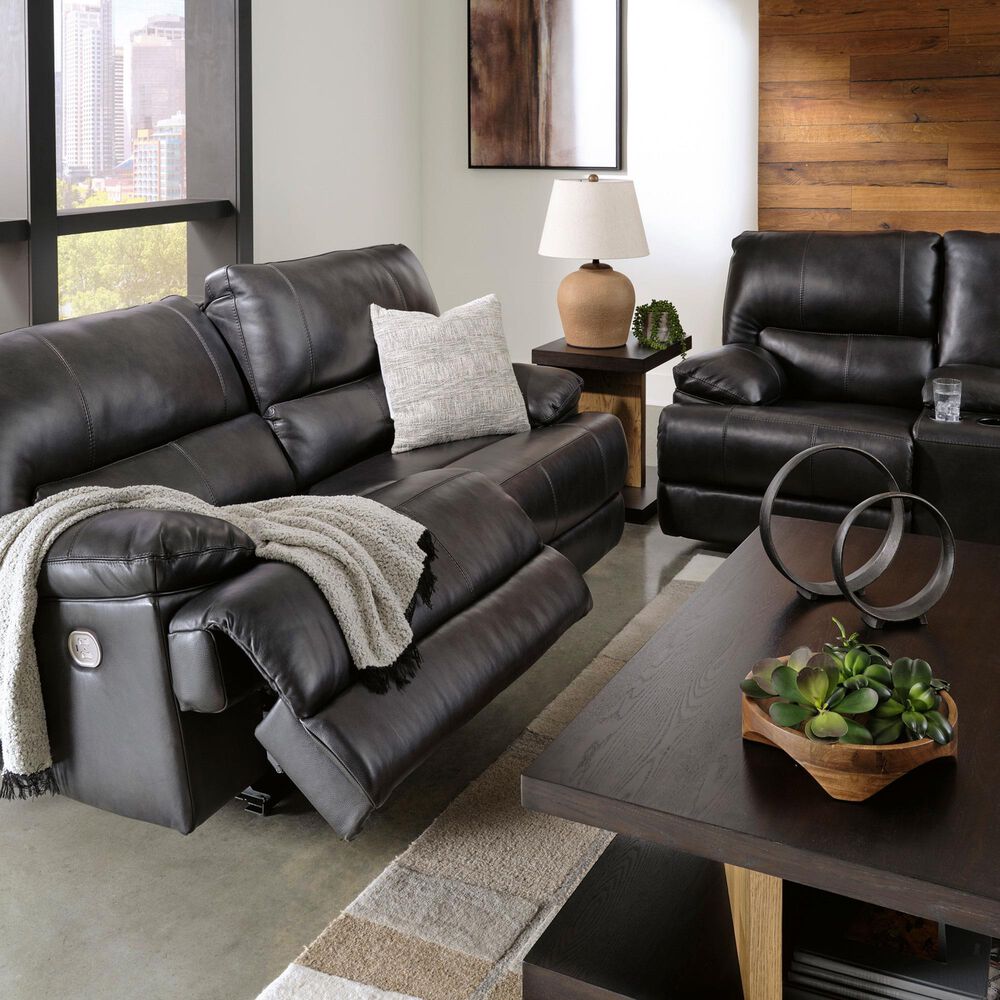 Ashley Mountainous Power Reclining Loveseat with Adjustable Headrest in Eclipse, , large