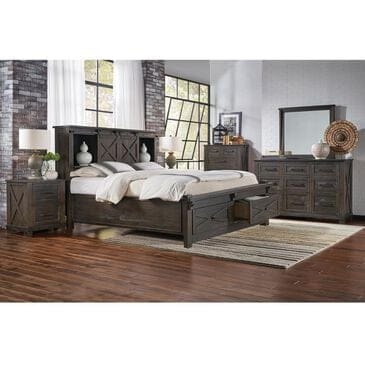A-America Sun Valley 4 Piece Queen Bedroom Set in Charcoal, , large