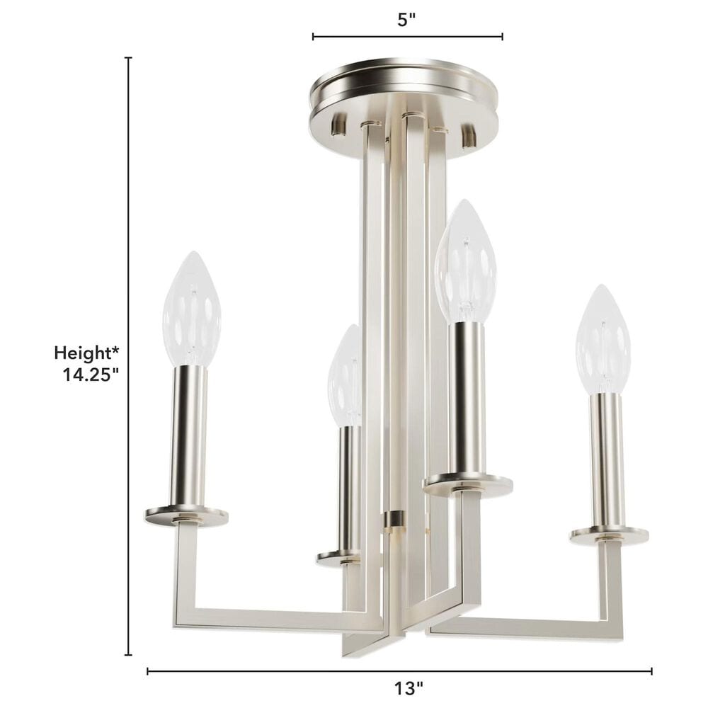 Hunter Bearden 4-Light Small Chandelier in Brushed Nickel, , large