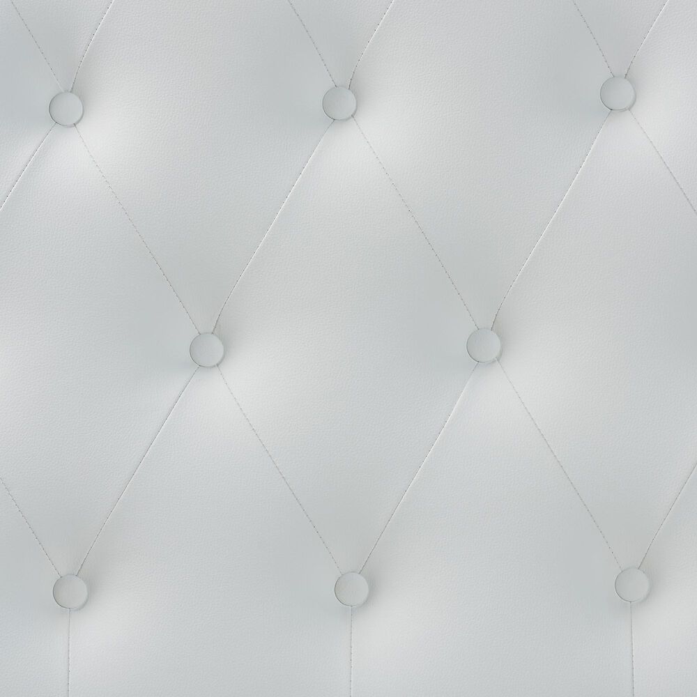 Baxton Studio Morris Queen Headboard with White Upholstered in Black, , large