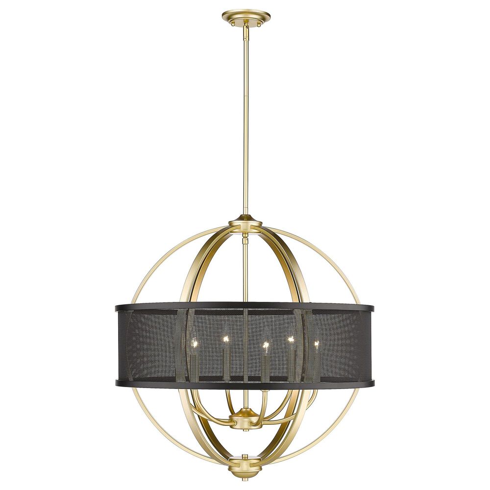 Golden Lighting Colson 6-Light Chandelier with Black Shade in Olympic Gold, , large