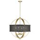 Golden Lighting Colson 6-Light Chandelier with Black Shade in Olympic Gold, , large