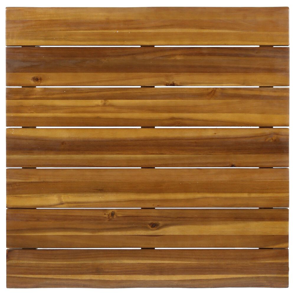 Hearth and Haven Zion Outdoor Square Coffee Table with Metal Hairpin Legs in Teak, , large