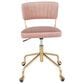 Lumisource Tania Task Chair with Pink Velvet Cushion in Gold, , large