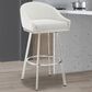 Blue River Eleanor Swivel Barstool with White Cushion in Brushed Stainless Steel, , large